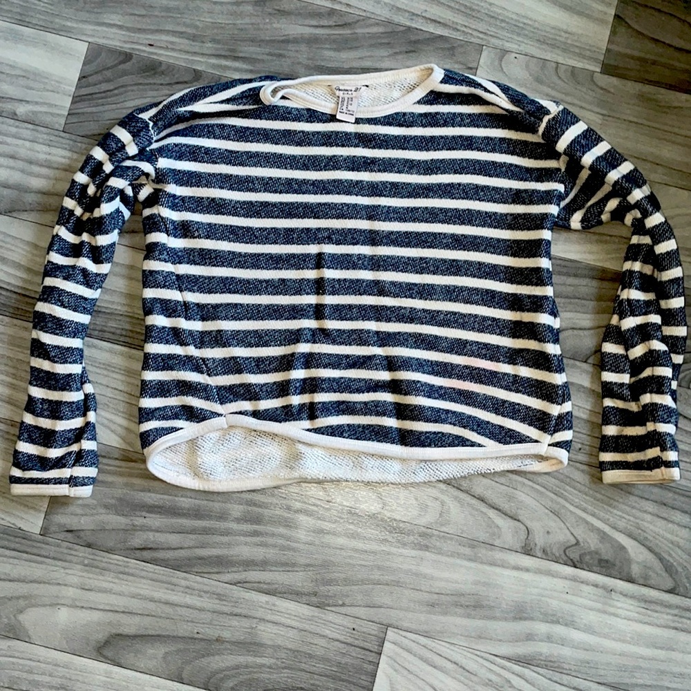 Girls Blue and white striped sweater